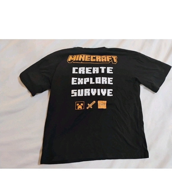 Minecraft Kids Black and Orange Short Sleeve Tee - Picture 4 of 7